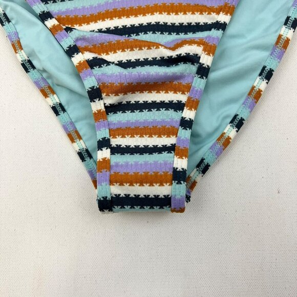 L*Space Women’s Frenchie Bikini Bottoms Multicolor Stripes Size XL New - Picture 4 of 9